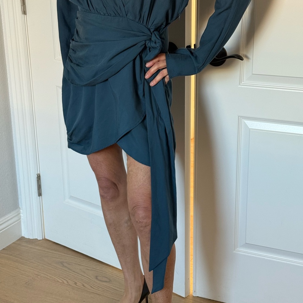L'Academie Deep Blue Long Sleeve Dress